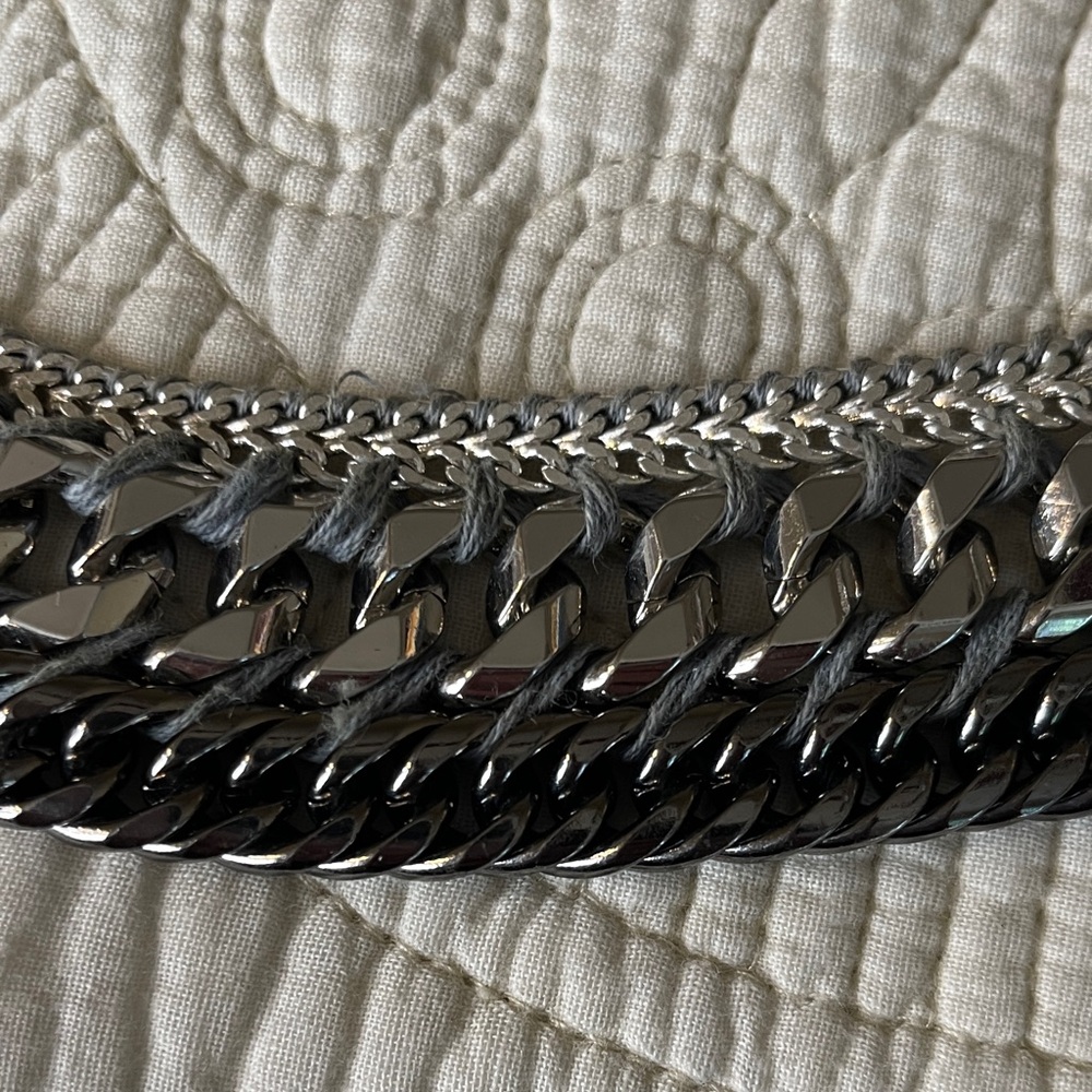 Silver Chain Statement Necklace - image 5